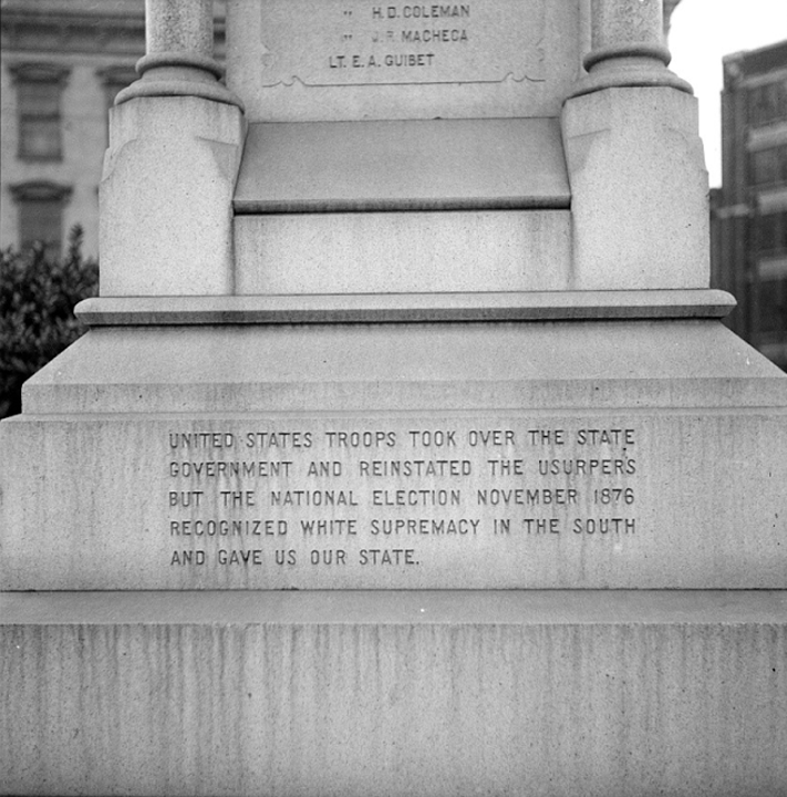 The White League Monument memorializes the anti-integration violence.